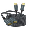 Twozoh Lot de 2 câbles d'extension HDMI 4K mâle vers femelle, câble adaptateur HDMI 2.0 en nylon tressé 4K @ 60 Hz 3D HDR