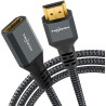 Twozoh Câble d'extension HDMI 8K 0.5M, Lot de 2 Câbles HDMI 2.1 Mâle vers Femelle, Câble d'Extension HDMI Tressé en Nylon Prenan