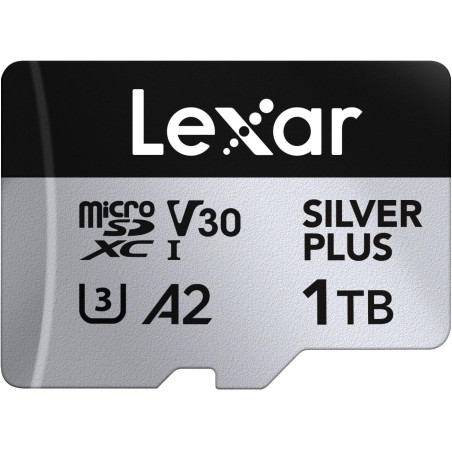 Lexar argent plus carte micro sd 1 to, jusqu'à 205 mo/s de lecture, 150 mo/s en écriture, carte mémoire micro sd avec adaptateur