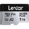 Lexar argent plus carte micro sd 1 to, jusqu'à 205 mo/s de lecture, 150 mo/s en écriture, carte mémoire micro sd avec adaptateur