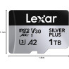 Lexar argent plus carte micro sd 1 to, jusqu'à 205 mo/s de lecture, 150 mo/s en écriture, carte mémoire micro sd avec adaptateur