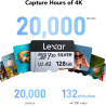 Lexar argent carte micro sd 128 go, microsdxc carte tf jusqu'à 205 mo/s en lecture, 100 mo/s en écriture, carte mémoire micro sd
