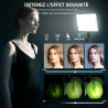 25cm*20cm Lumiere Photo, Lot de 2Panneau d'Éclairage Vidéo LED Kit 2800-6500 K avec USB/Support de téléphone, 185cm Kit D'éclair