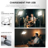 25cm*20cm Lumiere Photo, Lot de 2Panneau d'Éclairage Vidéo LED Kit 2800-6500 K avec USB/Support de téléphone, 185cm Kit D'éclair