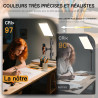 25cm*20cm Lumiere Photo, Lot de 2Panneau d'Éclairage Vidéo LED Kit 2800-6500 K avec USB/Support de téléphone, 185cm Kit D'éclair