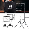 25cm*20cm Lumiere Photo, Lot de 2Panneau d'Éclairage Vidéo LED Kit 2800-6500 K avec USB/Support de téléphone, 185cm Kit D'éclair