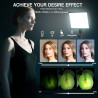Panneau d'Éclairage Vidéo LED Kit25cm*20cm, Lumiere Photo 2800-6500 K à intensité Variable avec Support de téléphone, 185cm pour