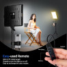Panneau d'Éclairage Vidéo LED Kit25cm*20cm, Lumiere Photo 2800-6500 K à intensité Variable avec Support de téléphone, 185cm pour