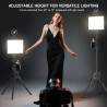 Panneau d'Éclairage Vidéo LED Kit25cm*20cm, Lumiere Photo 2800-6500 K à intensité Variable avec Support de téléphone, 185cm pour