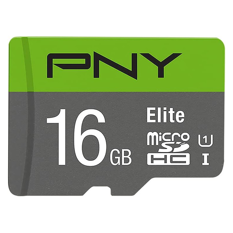 PNY Elite Carte Mémoire microSDHC 16 Go + Adaptateur SD, Vitesse de Lecture 100 Mo/s, Classe 10 UHS-I, U1 pour vidéo Full HD, 16