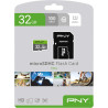 PNY Elite Carte Mémoire microSDHC 32 Go + Adaptateur SD, Vitesse de Lecture 100 Mo/s, Classe 10 UHS-I, U1 pour vidéo Full HD
