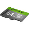 PNY Elite Carte Mémoire microSDXC 64 Go + Adaptateur SD, Vitesse de Lecture 100 Mo/s, Classe 10 UHS-I, U1 pour vidéo Full HD