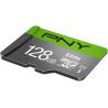 PNY Elite Carte Mémoire microSDXC 128 Go + Adaptateur SD, Vitesse de Lecture 100 Mo/s, Classe 10 UHS-I, U1 pour vidéo Full HD