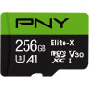 PNY Elite-X Carte mémoire microSDXC 256 Go + Adaptateur SD, 100 Mo/s Vitesse de Lecture, Classe 10 UHS-1, U3, A1 App Performance