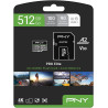 PNY Pro Elite Carte mémoire microSDXC 512 Go + Adaptateur SD, Vitesse de Lecture jusqu'à 100 Mo/s, Vitesse d'écriture jusqu'à 90