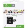PNY Performance Plus Carte mémoire microSDHC 16 Go, Classe 10 + Adaptateur SD