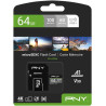 PNY Pro Elite Carte mémoire microSDXC 64 Go + Adaptateur SD, Vitess de Lecture jusqu'à 100 Mo/s, Vitesse d'écriture jusqu'à 90 M