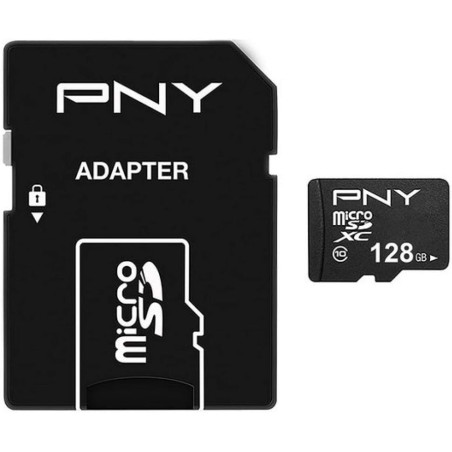 PNY Performance Plus Carte Mémoire microSDXC 128 Go + Adaptateur SD, Classe 10