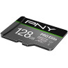 PNY Pro Elite Carte mémoire microSDXC 128 Go + Adaptateur SD, Vitess de Lecture jusqu'à 100 Mo/s, Vitesse d'écriture jusqu'à 90 