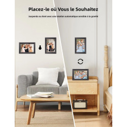 Cadre Photo Numérique WiFi Connecté - 10,1 Pouces 32Go Frameo 1280x800 HD Cadres Video Grand Format IPS Écran Tactile Rotation A