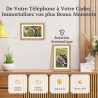 Cadre Photo Numérique Bois WiFi 10.1 Pouces, Mémoire 32 Go, écran Tactile IPS 1280 * 800 HD, Auto-Rotation, Montage Mural, Parta