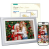Frameo Cadre Photo Numérique Argent WiFi 10.1" Cadre Photo électronique, écran Tactile 1280 * 800 HD IPS, Mémoire 32GB, Montage 