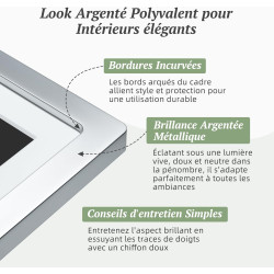 Frameo Cadre Photo Numérique Argent WiFi 10.1" Cadre Photo électronique, écran Tactile 1280 * 800 HD IPS, Mémoire 32GB, Montage 