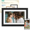 Frameo Cadre Photo Numérique Bois WiFi 10.1", Mémoire 32 Go, écran Tactile IPS 1280 * 800, Rotation Automatique, Partage de Phot