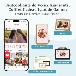 Frameo Cadre Photo Numérique Bois WiFi 10.1", Mémoire 32 Go, écran Tactile IPS 1280 * 800, Rotation Automatique, Partage de Phot