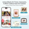 Frameo Cadre Photo Numérique Bois WiFi 10.1", Mémoire 32 Go, écran Tactile IPS 1280 * 800, Rotation Automatique, Partage de Phot