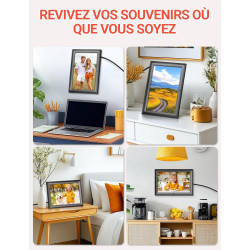 OBVHNUA Cadre Photo Numérique 10,1 Pouces Cadre Digital Cadre Photo Électronique avec Télécommande 1280x800 HD IPS Écran USB Car