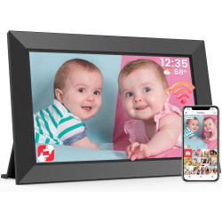 Frameo Cadre Photo Numérique WiFi 10,1 Pouces avec Mémoire Intégrée de 32 Go, Écran Tactile HD 1280x800 IPS pour Partager Photos