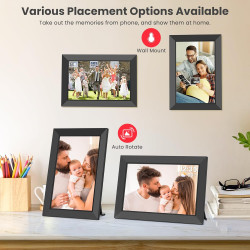 Frameo Cadre Photo Numérique WiFi 10,1 Pouces avec Mémoire Intégrée de 32 Go, Écran Tactile HD 1280x800 IPS pour Partager Photos