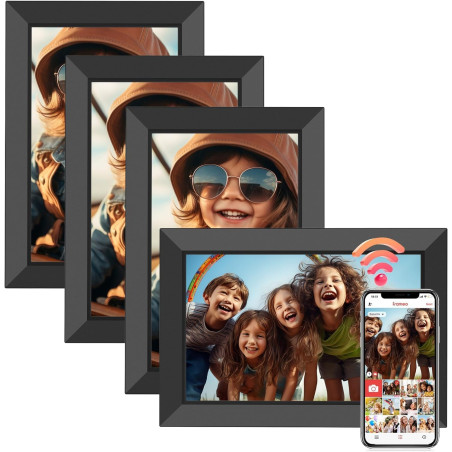 Frameo Cadre Photo Numérique 10,1 Pouces avec Mémoire Intégrée de 32 Go, Écran Tactile HD 1280x800 IPS pour Partager Photos et V
