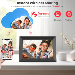 Frameo Cadre Photo Numérique 10,1 Pouces avec Mémoire Intégrée de 32 Go, Écran Tactile HD 1280x800 IPS pour Partager Photos et V