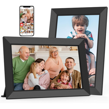 Frameo Cadre Photo Numérique 10,1 Pouces avec Mémoire Intégrée de 32 Go, Écran Tactile HD 1280x800 IPS pour Partager Photos et V
