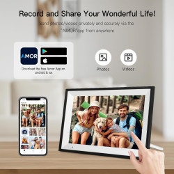 Humblestead Cadre Photo Numérique WiFi 10,1 Pouces écran Tactile Intelligent 1280x800 IPS, Rotation Automatique, Configuration à