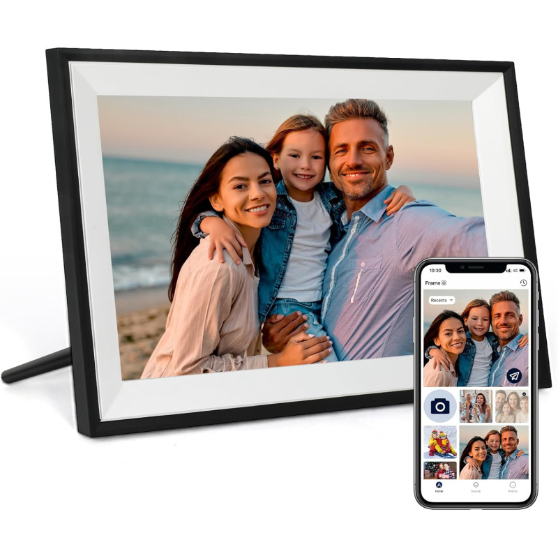 Humblestead Cadre Photo Numérique WiFi 10,1 Pouces écran Tactile Intelligent 1280x800 IPS, Rotation Automatique, Configuration à
