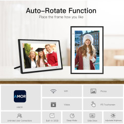 Humblestead Cadre Photo Numérique WiFi 10,1 Pouces écran Tactile Intelligent 1280x800 IPS, Rotation Automatique, Configuration à