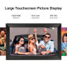 Humblestead Cadre Photo numérique 15,6 Pouces 32 Go WiFi 1280 x 800 HD IPS Écran Tactile Mémoire Rotation Automatique Partagez d