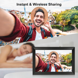 Humblestead Cadre Photo numérique 15,6 Pouces 32 Go WiFi 1280 x 800 HD IPS Écran Tactile Mémoire Rotation Automatique Partagez d
