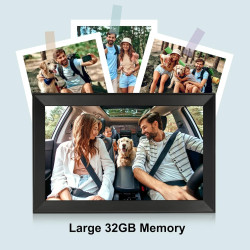 Humblestead Cadre Photo numérique 15,6 Pouces 32 Go WiFi 1280 x 800 HD IPS Écran Tactile Mémoire Rotation Automatique Partagez d