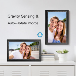 Cadre Photo numérique 15,6 Pouces Grand Cadre Photo numérique avec écran Tactile IPS Full HD 1920 x 1080, humblestead 32 Go WiFi