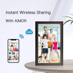 Cadre Photo numérique 15,6 Pouces Grand Cadre Photo numérique avec écran Tactile IPS Full HD 1920 x 1080, humblestead 32 Go WiFi