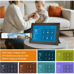 Cadre Photo Numérique 10 Pouces, WiFi intégré en mémoire de 32 Go, Cadre électronique avec écran Tactile IPS, Rotation Automatiq
