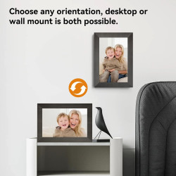 Cadre Photo Numérique 10 Pouces, WiFi intégré en mémoire de 32 Go, Cadre électronique avec écran Tactile IPS, Rotation Automatiq
