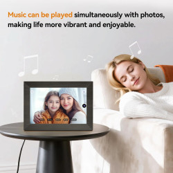 Cadre Photo Numérique 10 Pouces, WiFi intégré en mémoire de 32 Go, Cadre électronique avec écran Tactile IPS, Rotation Automatiq