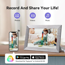 Cadre Photo Numérique 10 Pouces, WiFi intégré en mémoire de 32 Go, Cadre électronique avec écran Tactile IPS, Rotation Automatiq