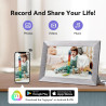 Cadre Photo Numérique 10 Pouces, WiFi intégré en mémoire de 32 Go, Cadre électronique avec écran Tactile IPS, Rotation Automatiq