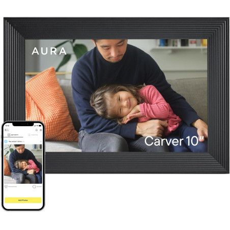 Aura Cadre Photo numérique Carver Wi-FI 10,1 Pouces | Le Meilleur Cadre numérique à Offrir | Envoyez Vos Photos Depuis Votre tél